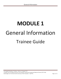 Volunteer Fire Brigade Training Module 1 General Information