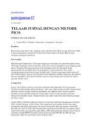 100% (2) 100% found this document useful (2 votes) 1k views 2 pages. Doc Telaah Jurnal Dengan Metode Pico Format Telaah Jurnal Haris Ariandy Academia Edu
