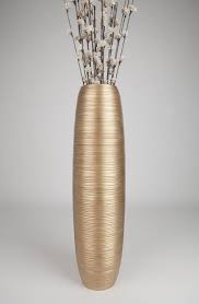 Leewadee Tall Big Floor Standing Vase For Home Decor 36 Inches Mango Wood Golden Tall Floor Vases Large Floor Vase Floor Vase