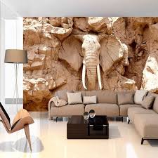 East Urban Home Stone Elephant South Africa 2 45m X 350cm Wallpaper In 2020 Elegant Living Room Wall Coverings Elephant Decor