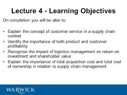These elements are not directly related to logistics. Supply Chain Management Lecture 4 Customer Service Logistics Costs Ppt Video Online Download