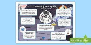 The moon is not seen where the sun shines. Ks1 Journey Into Space Descriptive Word Mat