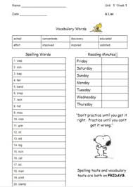 You'll want to practice other words with similar spelling patterns and word endings. Unit 1 Wonders 3rd Grade Spelling Take Home A B O Lists Tpt