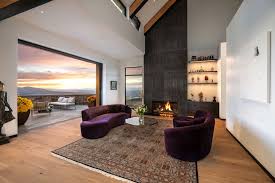 Love the two full windows with the fireplace in between. 75 Beautiful Contemporary Living Room With A Standard Fireplace Pictures Ideas July 2021 Houzz