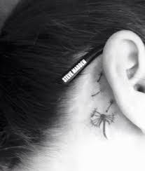 Bird Tattoo Behind Ear Dandelion Behind The Ear Tattoo Breathe And Surrender Behind Ear Tattoo Small Behind Ear Tattoos Ear Tattoo