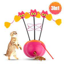 Shavow 3 In 1 Spinning Cat Toy Cat Food Treat Dispenser Rotating Ball Chaser Red Light Interactive Interactive Cat Toys Cat Toys Best Interactive Cat Toys