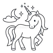 Download this adorable dog printable to delight your child. Cute Unicorn Simple Cartoon Vector Coloring Book Illustration S Stock Vector Illustration Of Believe Girl 112766415