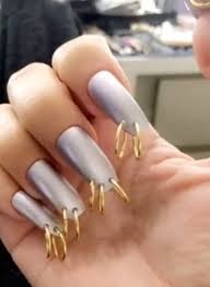 24pcs/set super nice acrylic fake nails gradient short paragraph full cover french false nails. Nice Acrylic Nails With Gold New Expression Nails