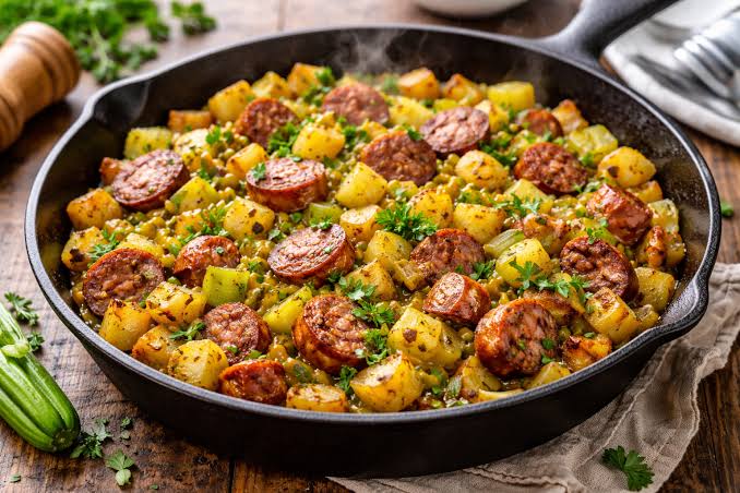 sausage potato leek dijon mustard hash recipe
