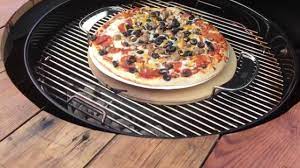 Grilled Pizza On The Weber Charcoal Grill With Pizza Stone Grilled Pizza Food Grilling Recipes