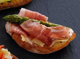 It smelt and tasted great with juicy succulent cherry tomatoes and the bread drenched in olive oil. Get Food Network Kitchen S Asparagus Prosciutto Bruschetta Recipe From Food Network Food Network Recipes Appetizer Recipes Easter Food Appetizers