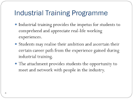Noted that it helps graduates to manage what he termed as. Industrial Training Briefing Ppt Download
