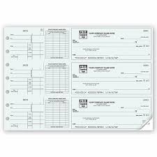 3 Per Page Business Checks Laser 3 On A Page Checks Manual Payroll Template Business Checks Statement Template