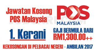 Jom tengok jawatan kosong terkini 2018. Jawatan Kosong Sebagai Kerani Pos Malaysia Minimum Spm Gaji Rm1 300 00 Jobcari Com Jawatan Kosong Terkini