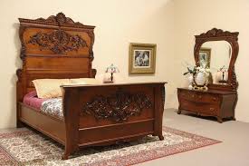 Carved Oak 1900 Antique Queen Size Bedroom Set Ebay Queen Sized Bedroom Sets Bedroom Set Antique Bedroom Set
