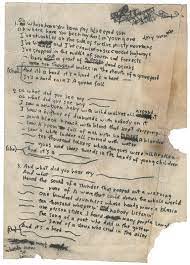 handwritten lyrics to a hard rain s a gonna fall bob dylan lyrics bob dylan lyrics