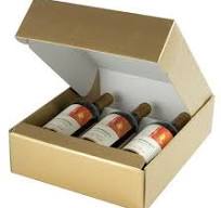 Silver Embossed - Bottle Box / (1 Bottle Horizontal) 13-3/8 x 3-3/4 x  3-3/4" / Sample/1 - Embossed Wine Bottle Boxes