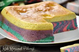 Kek karamel pelangi merupakan salah satu kek kegemaran saya. Kek Karamel Pelangi Sedap Dan Lembut Buat Orang Lapo