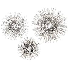Burst Silver Sunburst 3 Piece Metal Mirrored Wall Art Set 1p272 Lamps Plus Mirror Wall Art Iron Wall Decor Starburst Wall Decor