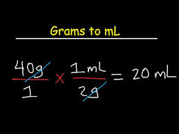 how to convert grams to milliliters g to ml