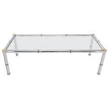 This grider 3 legs coffee table provides the perfect tabletop solution for all needs. Faux Bamboo Rectangular Brass And Chrome Glass Top Coffee Table Soho Treasures
