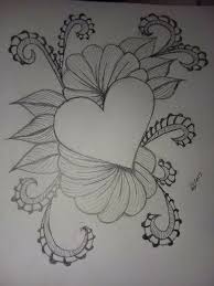 Pin By Sumangali Thamarai On Heart Drawings In 2020 Abstract Pencil Drawings Flower Art Drawing Art Drawings Sketches Simple