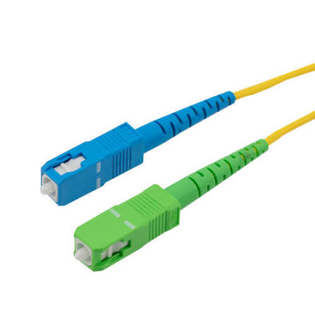 SC/APC to SC/UPC 9/125 Singlemode Simplex Fiber Patch Cable, Riser, OS2-3M