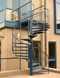 Spiral Fire Stairs Blue Powder Coated Fire Escape Spiral Stair Steel Stairs Design Spiral Stairs Industrial Stairs Design
