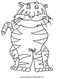 Kostenlose Ausmalbilder Ausmalbild Lustiger Tiger
