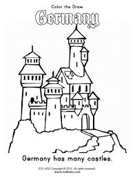 Germany Themed Coloring Page Castle Coloring Page Coloring Pages Dragon Coloring Page