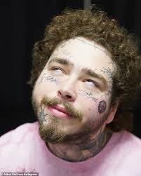 Discover more posts about adam reynolds. Post Malone S Latest Face Tattoo Is Of A Buzzsaw Dripping With Blood As He Gets Inked After Kc Show 247 News Around The World
