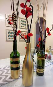 Flowers to put in wine bottles. Diy Spray Painted Wine Bottles For Fall Decorating Homey Oh My
