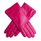 Ladies pink leather gloves