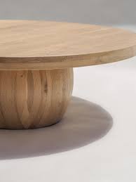 The elegant design of this round coffee table is beautiful, and can easily match your existing. Oak Timber Round Ball Coffee Table Harpers Project