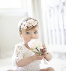 One Year Birthday Dress For 1 Year Old Boy Baby Girl Pink Flower Headband Baby White Lace Dress One Year Old Girl Photo Shoot Ideas Blue Eye B Baby Photoshoot Girl Baby Photoshoot Baby Girl Photos
