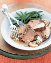Prosciutto Stuffed Pork Tenderloin With Mushroom Sauce Recipe Stuffed Pork Tenderloin Pork Pork Tenderloin