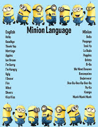 Minion Language Sign For Despicable Me Party Despicable Me Party Minions Language Funny Minion Quotes