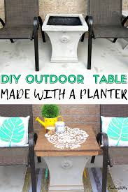 Diy Outdoor Side Table With Storage Outdoor Side Table Diy Outdoor Table Outdoor End Tables