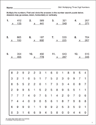 Download these printable word search puzzles for hours of word hunting fun. Number Search Multiplication With Three Digit Numbers Printable Skills Sheets Number Puzzles