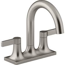 Kohler Venza 4 In Centerset 2 Handle Bathroom Faucet In Vibrant Brushed Nickel K R22797 4d Bn The Home Depot In 2020 Bathroom Faucets Faucet Bath Faucet