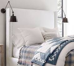 Shop bedding from pottery barn uae. Harper Upholstered Tall Bed Pottery Barn