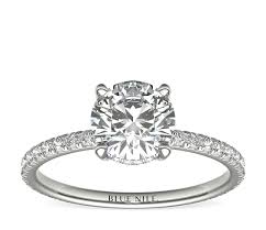 Blue nile is an online jewelry retailer founded in 1999. Blue Nile Studio Petite French Pave Crown Diamond Engagement Ring In Platinum 1 3 Ct Tw Blue Nile