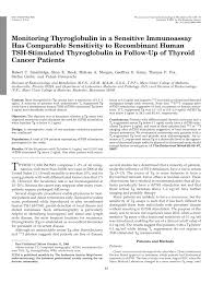 Pdf Monitoring Thyroglobulin In A Sensitive Immunoassay Has