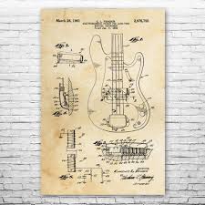 Great prices on guitar wall decor. Bass Guitar Poster Print Guitar Wall Art Patent Earth