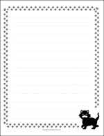 Black And White Paw Print Border Black Cat And Paw Prints Border Paper Borders For Paper Paper Dog Print