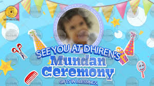 Mundan Ceremony Invitation Cards Happy Invites Online Invitation Maker Yuvan mundan ceremony invitation 14/8/2020 podrobnee. mundan ceremony invitation cards