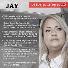 Nuevas normas ordenadas por la gobernadora Wanda Vázquez para pasajeros que  lleguen a Puerto Rico 🇵🇷