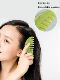 Jade Body Massage Comb Head Massager Hair Brush Gua Sha Board Stone Massage  Brush Scalp Massager Meridian Comb Hair Treatment