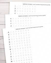 The more doodles there are, the worse my anxiety was. Serif Handwriting Practice Guide Digital Product Sarica Studio Handwriting Practice Learn Handwriting Handwriting Analysis