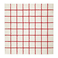 Simested Teppich Langflor Weiss Rot Ikea Schweiz In 2020 Rugs Ikea Geometric Rug Design